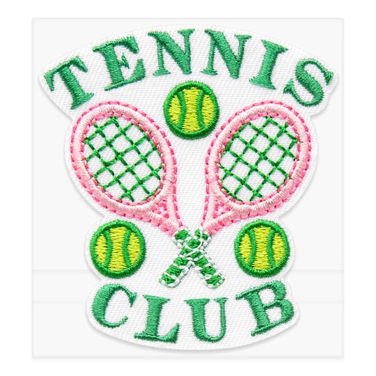 Tennis Club Embroidered Iron-On & Adhesive Patch by Make Market®